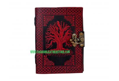 Handmade Large 10" Embossed Leather Journal Celtic Tree Of Life blank personal Diary notebook refillable gift 